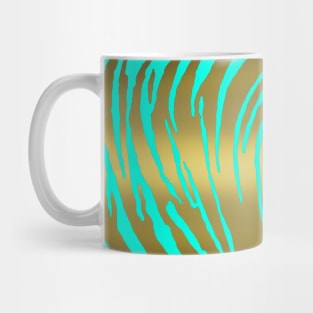 Gold Tiger Stripes Aqua Mug